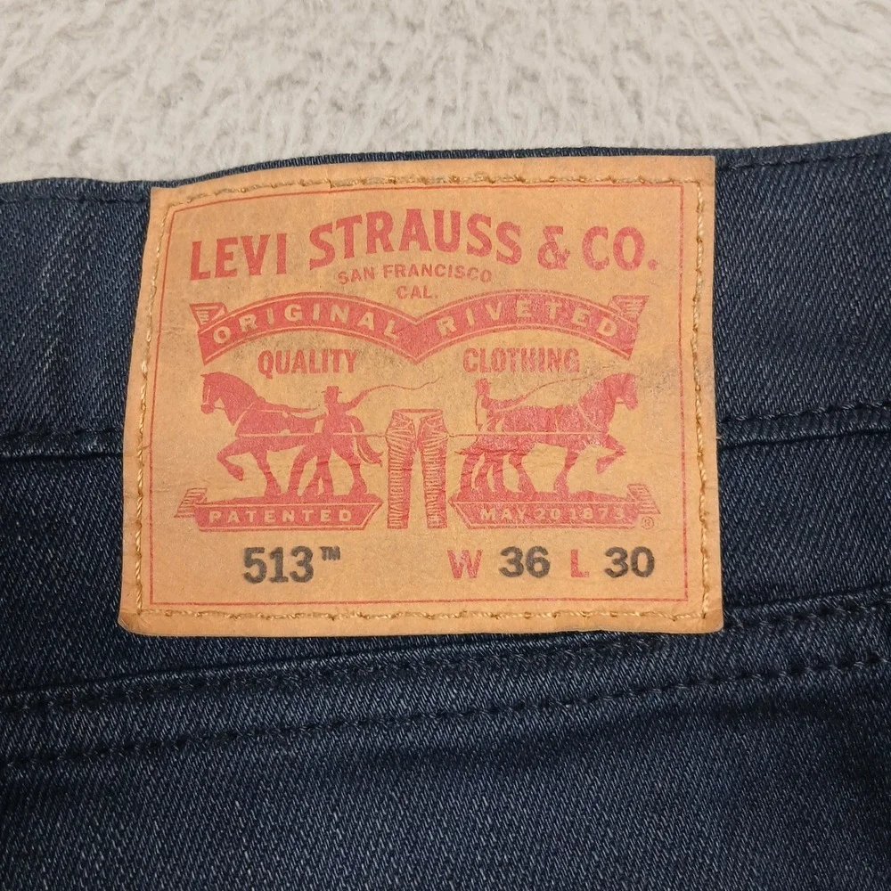 Levi's 513 Men's Jeans 36x30 Blue Slim‎ Straight Fit Denim
